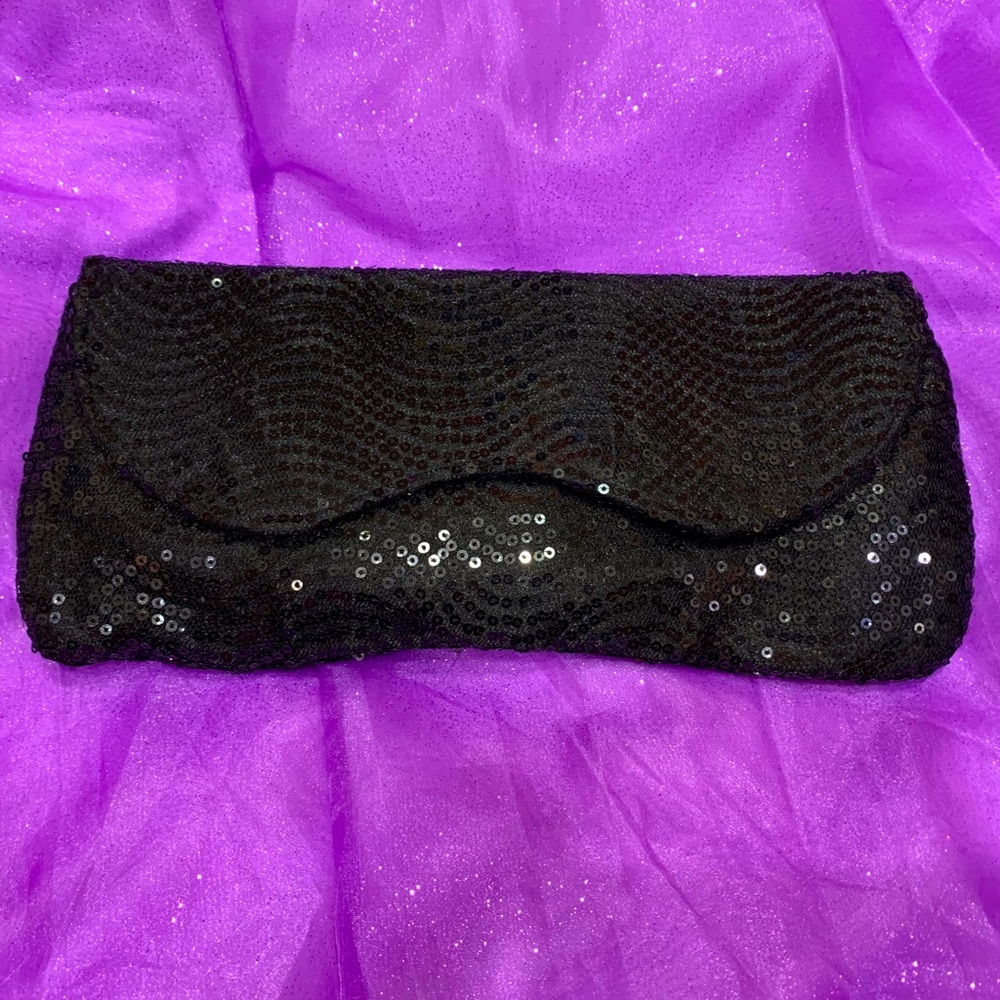 BRAND NEW Black Sequin Clutch